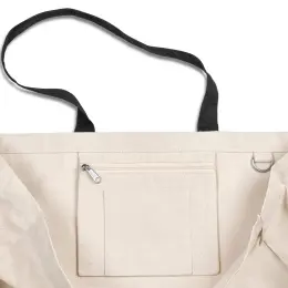 Kooshty Barbados Large Cotton Beach Bag Black Pocket